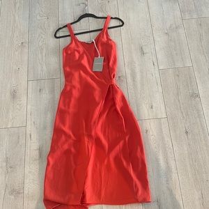 Everlane red tri wrap dress